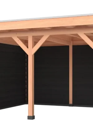 Nu Kopen Douglas overkapping, 400 x 350, met achterwand en twee zijwanden, Westwood Comfort Zwart